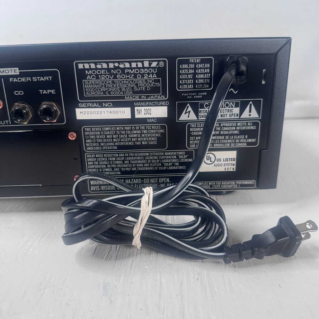 Marantz PMD350 Professional CD Player & Cassette Deck