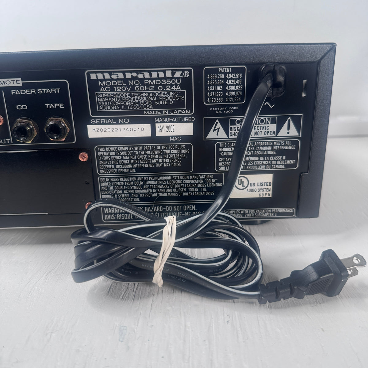 Marantz PMD350 Professional CD Player & Cassette Deck